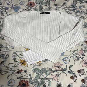 White Ribbed Knit bolero